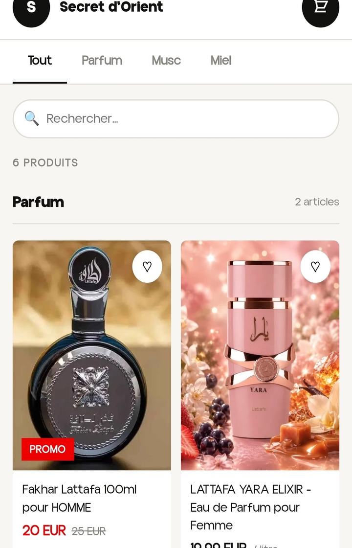 Aperçu de la boutique Secret d'Orient